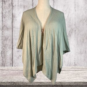 Cashmere knit shrug cape sage Boutique womens cape kimono midi free size draping